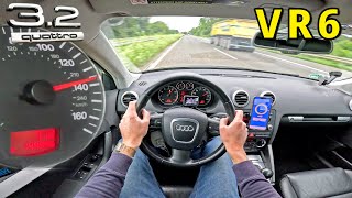 AUDI A3 32 VR6 230KMH on UNLIMITED AUTOBAHN [upl. by Drolyag]