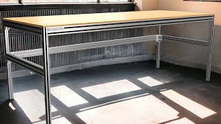 A MAN CAVE Workshop Table in 5 Minutes  Aluminum Extrusion Workshop [upl. by Knorring]