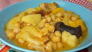 POTAJE DE GARBANZOS CON COL  RECETA FÁCIL [upl. by Novert]