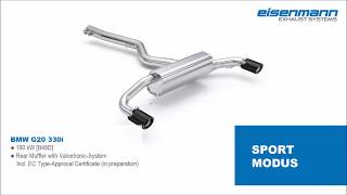 BMW G20 330i  EISENMANN Exhaust Systems  Soundfile mit OPF 2 [upl. by Repard438]