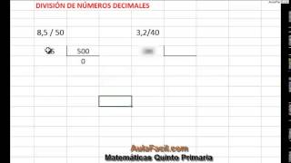 División números decimalesDivisiones con DecimalesMatemáticas Quinto Primaria 10 añosAu [upl. by Lazos73]