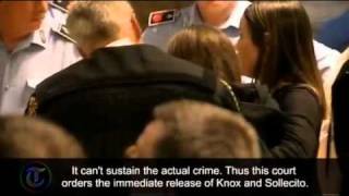 Amanda Knox and Raffaele Sollecito cleared of murder on appeal [upl. by Vona]