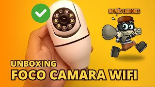 WIFI Panorama Camera  Cámara de Seguridad Foco Cámara 360  UNBOXING 💡 [upl. by Keller316]