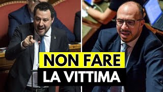 quotFARAONE CONTRO SALVINI IN AULA DIFESA DEI CONFINI INSENSATA E DA IMBECILLIquot [upl. by Kannan804]