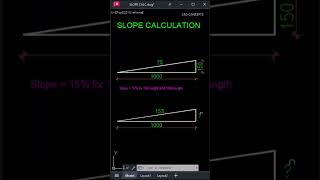 Slope Calculation AutoCAD cadcommands cadsoftware [upl. by Ymerrej]