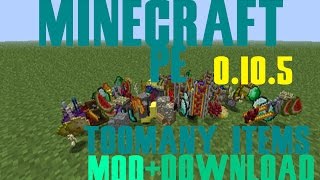 Minecraft PE 0105 TooMany Items Mod DeutschHD Download [upl. by Czarra]