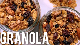 HOW TO MAKE GRANOLA AT HOME  Simple and Healthy Granola recipe [upl. by Meave885]