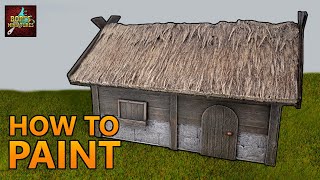 Wooden House with Thatched Roof  Paint Tutorial Tabletop and Wargames Terrain [upl. by Ttirrem]