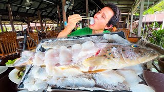 Thailands Freshest Seafood 🐠 CORAL GROUPER Cooked in 3 Dishes  Island Thai Food [upl. by Yseulta]