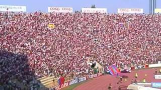 COREOGRAFIA Centenario Rossoblu BFC1909 Bologna Genoa 4 ottobre 2009 parte 1 [upl. by Atteve223]