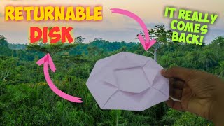 How to make a paper returnable disk  Origami  boomerang disk  how to make a paper disk [upl. by Etiuqal999]