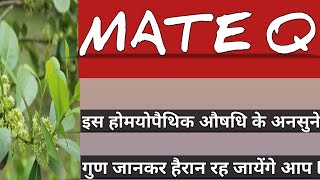 MATE Q ll Uses amp Benefits in Hindi ll Homoeopathic [upl. by Robb]