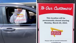 Oakland InNOut grills last burgers Sunday permanently closing Its sad [upl. by Isabella]