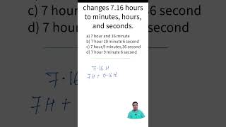 conversion of hours to hours minutes and seconds maths knowledge education exam mathshorts [upl. by Orabelle]