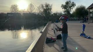 Sahuarita Lake Santi’s first fish [upl. by Laverne]