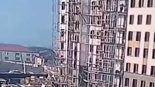 Scaffolding fails during construction work  Leaker [upl. by Norej329]