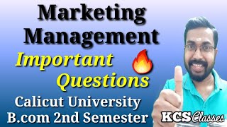 Marketing ManagementImportant QuestionsCalicut University Bcom 2nd Semester [upl. by Nowyt753]