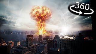 360° VR  POV City gets NUKED Nuclear Explosion Simulation [upl. by Ody]