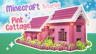 Pink Cottage Starter House Tutorial Minecraft 🎀✨Mizunos Cottagecore Fairy Tale 🌸 Easy Survival [upl. by Vudimir]