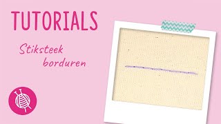 Stiksteek borduren  Back stitch   Leren borduren met de online borduurcursus van Wolpleinnl [upl. by Hedwiga]