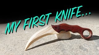 My First Knife  Wooden Karambit  Build Video [upl. by Ali469]