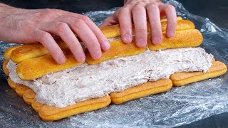 Roulade ohne Backen in 15 Minuten fertig Du brauchst nur Löffelbiskuits und Banane [upl. by Hymie923]