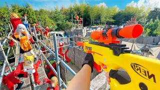 Nerf War  Amusement Park Battle 51 Nerf First Person Shooter [upl. by Odnaloy]