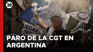 AHORA  Paro de la CGT en Argentina manifestantes llegan al Congreso Nacional [upl. by Charis841]