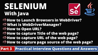 Part3Selenium with Java Tutorial  Practical Interview Questions and Answers  get Commands [upl. by Akirrehs351]