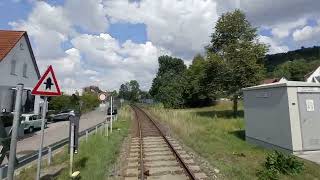 Führerstandsmitfahrt auf dem Wiesel von Schorndorf Bahnhof nach Rudersberg  Oberndorf [upl. by Anelys]