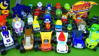 LOTS of Blaze and the Monster Machines Toys Diecast Race Cars Wild Wheels Animals Crusher Pickle Toy [upl. by Leisha840]