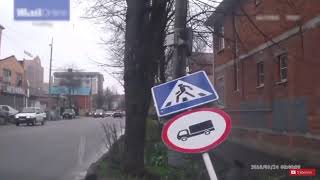 Sign hits man after car hits sign [upl. by Bethanne752]