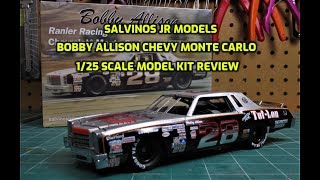 Salvinos JR Bobby Allison 28 Monte Carlo TufLon Ranier Racing 125 Scale Model Kit Build Review [upl. by Angelique]