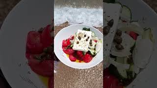 Check My Video  Greek Salad 😎 greece summer beach [upl. by Cavuoto]