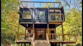 Hemlocks Lodge in Hocking Hills  Peek Inside a Home Made from Six Shipping Containers [upl. by Mellins]