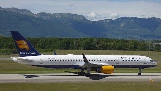 FullHD INAUGURAL FLIGHT Icelandair 757200WL at GenevaGVALSGG [upl. by Krall]