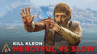 Kill Kleon Merciful vs Slow Death Boss Fight  Assassins Creed Odyssey [upl. by Orimisac141]