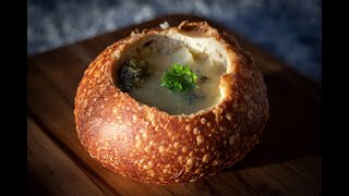 Homemade Panera Broccoli Cheddar Bread Bowl Soup [upl. by Anertac]