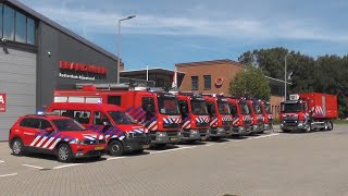 Deel wagenpark Vakbekwaamheid Brandweer VRR met zwaailichten 1570 [upl. by Eintihw25]