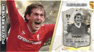 BETTER THAN EUSEBIO SBC THUNDERSTRUCK ICON 91 RATED KENNY DALGLISH PLAYER REVIEW  EA FC24 [upl. by Adnema]