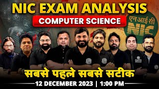 NIC Exam Analysis  Computer Science  सबसे पहले सबसे सटीक [upl. by Iny]