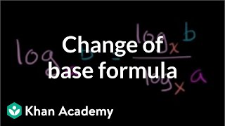 Change of base formula  Logarithms  Algebra II  Khan Academy [upl. by Aiveneg571]