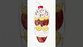 Realistic Watercolor for Procreate  Chocolate milkshake Drawing shorts watercolor procreate [upl. by Adla]