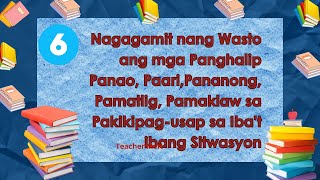 Nagagamit nang wasto ang mga panghalip na Panao paari pananong pamatligpanaklaw [upl. by Palmer]