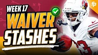 10 Players to Stash Ahead of Week 18  Waiver Wire Pickups 2023 Fantasy Football [upl. by Lashonda447]