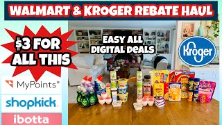 WALMART amp KROGER IBOTTAREBATE HAUL Easy deals just using your phone Completing my WW bonus [upl. by Enilehcim]