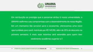 A UNAMA está ao seu lado para superar qualquer crise Confira e aproveite  UNAMA [upl. by Derfla]