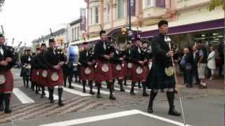 ILT City of Invercargill Highland Pipe Band  Winning and Innovative Street March  Timaru 2013 [upl. by Jillane629]