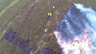 Aerial video of heather fire in Northumberland 20 October 2014 edited [upl. by Ebarta]