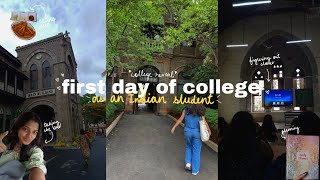 FIRST DAY OF COLLEGE  vlog☕️  college reveal getting ready lectures ampmore📚 India [upl. by Akirrehs600]